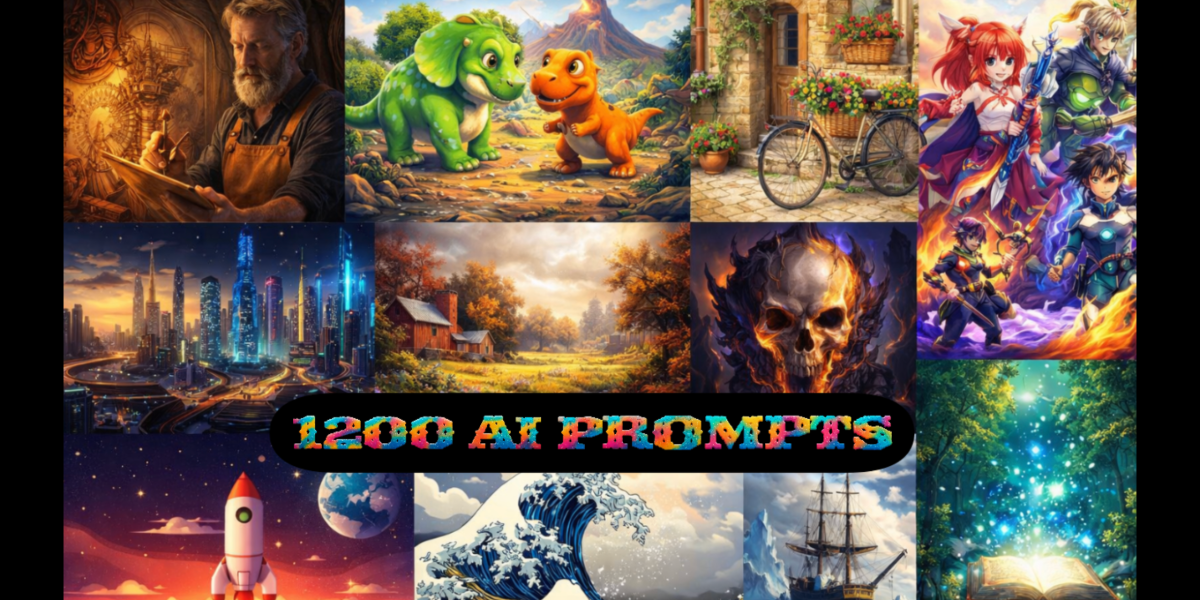 1200 Prompts Mega Bundle for AI Image Creation