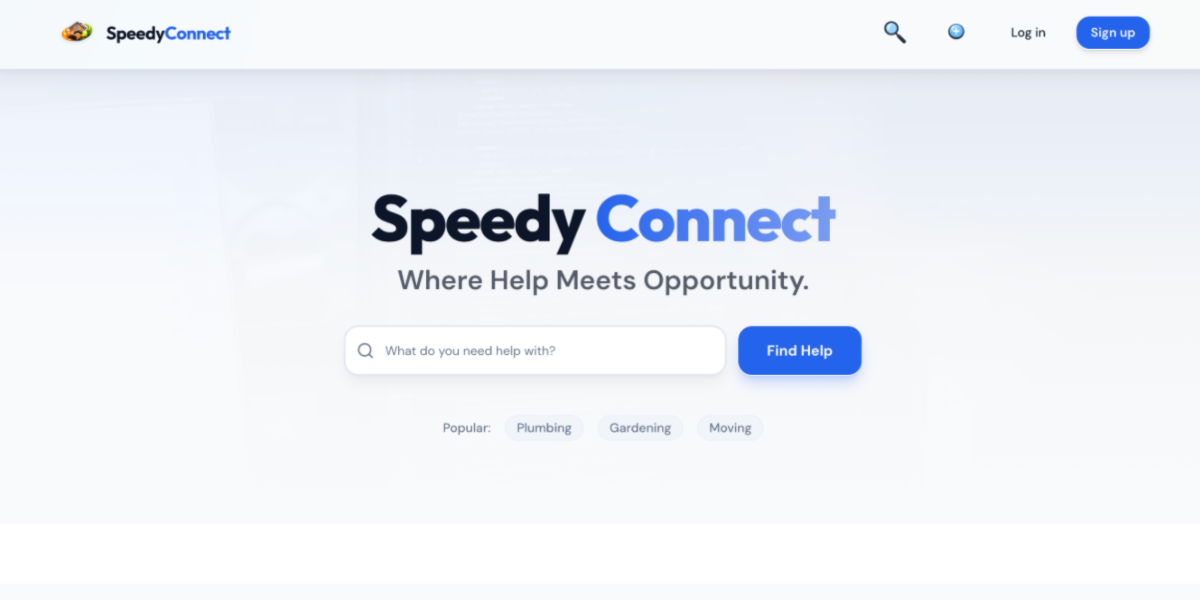 Speedy Connect - Where Help Meets Opportunity